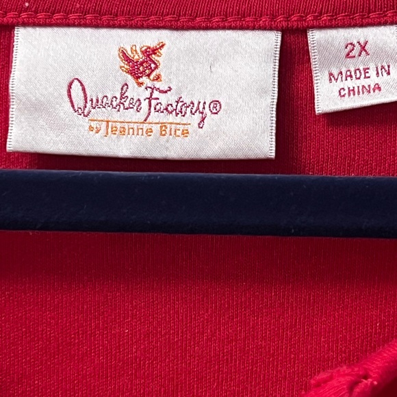 Quacker Factory NWOT 2X Fall Day Split Neck 3/4 sleeve top - Picture 6 of 9